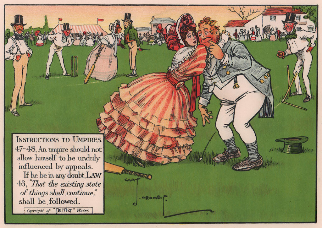 LAWS OF CRICKET. Umpire shouldn't be unduly influenced by appeals. CROMBIE 1906
